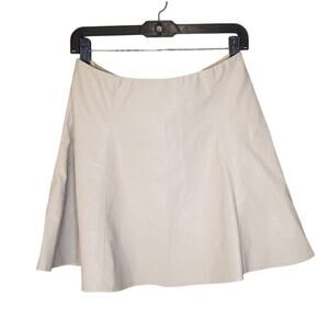 She & Sky Swing Mini Skirt Large Faux Leather Tan preloved good